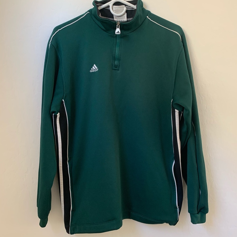 Adidas Green Half Zip Sweater